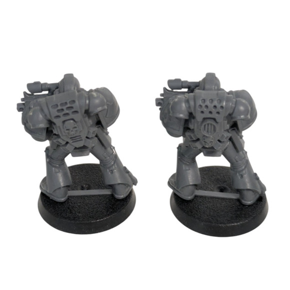 Warhammer 40k Dark Angels Space Marines Lot of 5 Assembled Unpainted w Brush - Picture 13 of 16